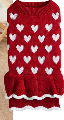 Festive Princess Sweater Dress for Dogs