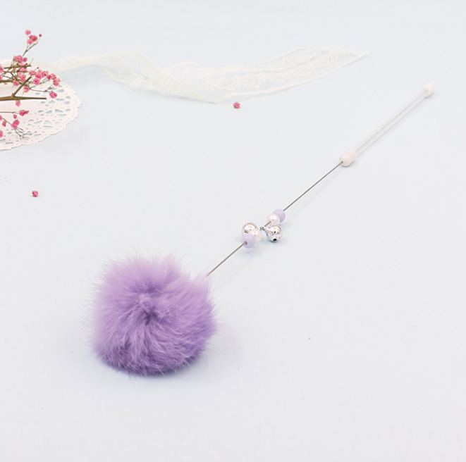 Pom-Pom Cat Teaser Wand with Bell