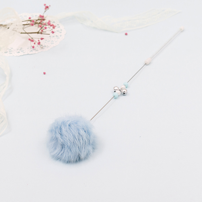 Pom-Pom Cat Teaser Wand with Bell