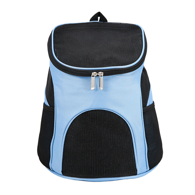 Breathable pet backpack carrier, blue
