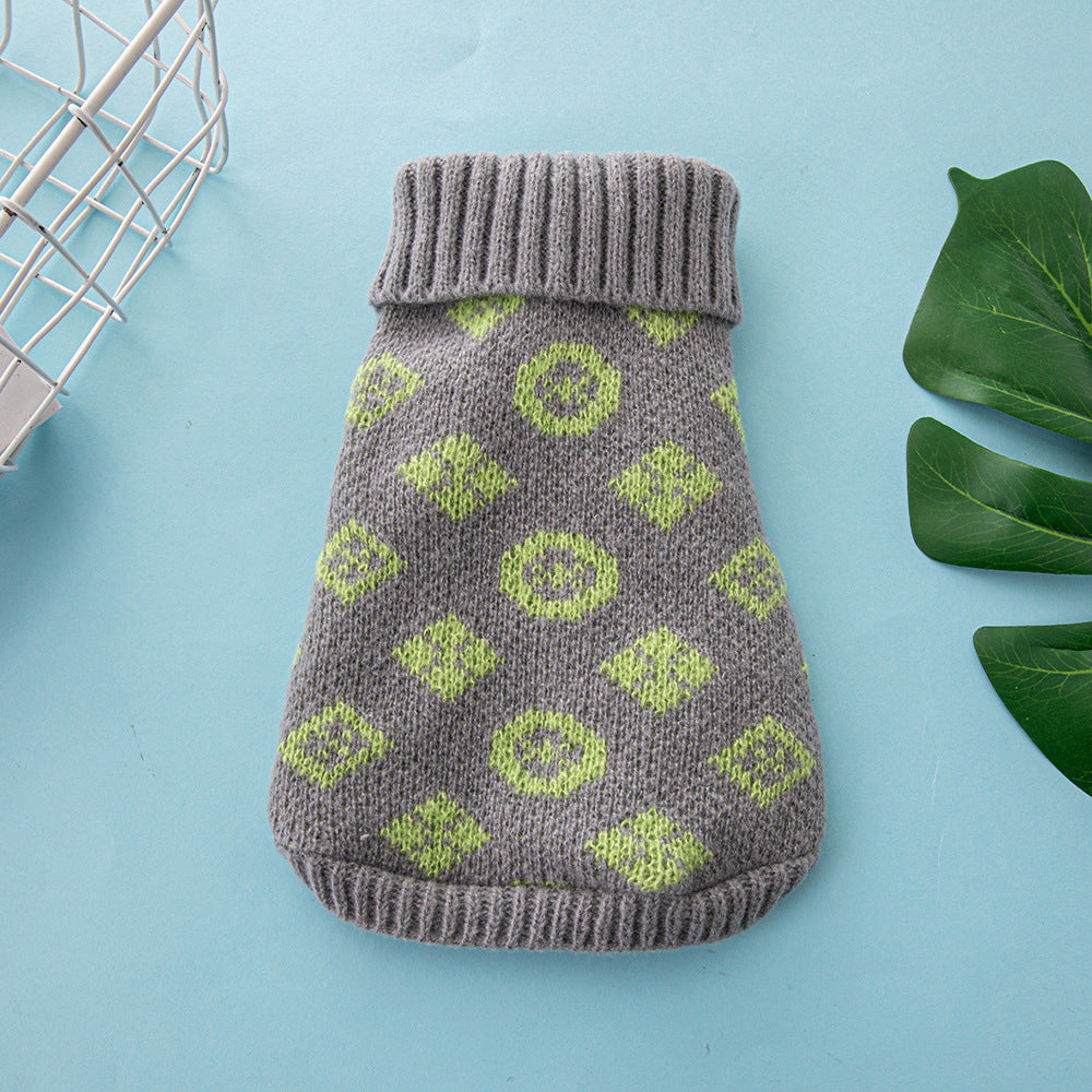 High-Neck Knit Sweater for Small & Medium Dogs