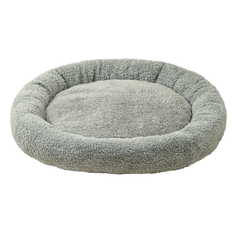 Cozy Round Plush Bed for Cats & Small Dogs