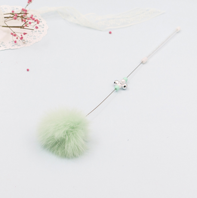 Pom-Pom Cat Teaser Wand with Bell