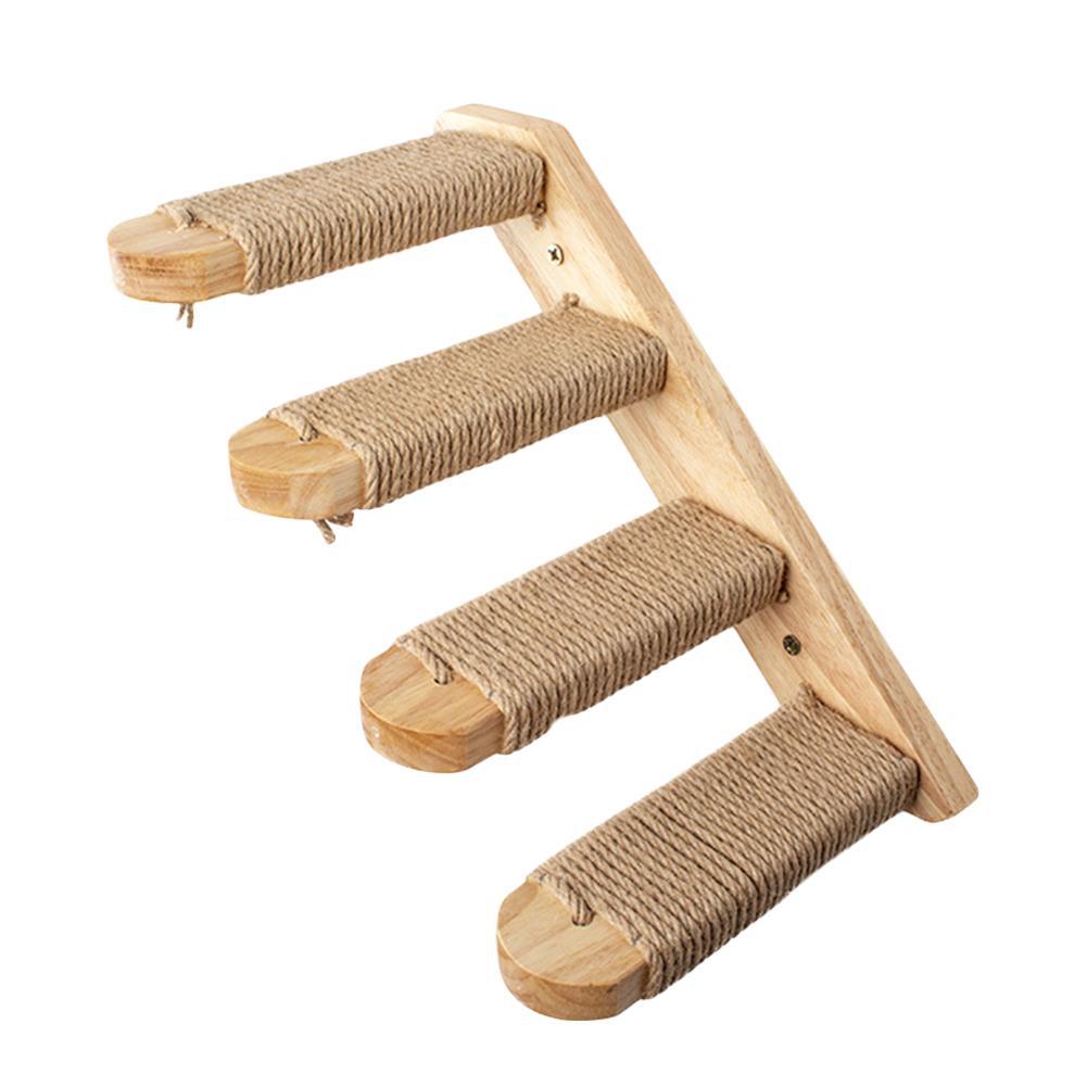 Wall-Mounted Wooden Cat Climbing Steps