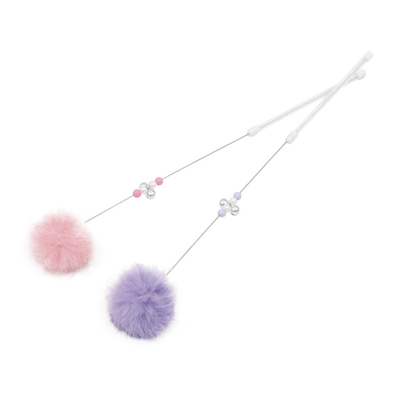 Pom-Pom Cat Teaser Wand with Bell