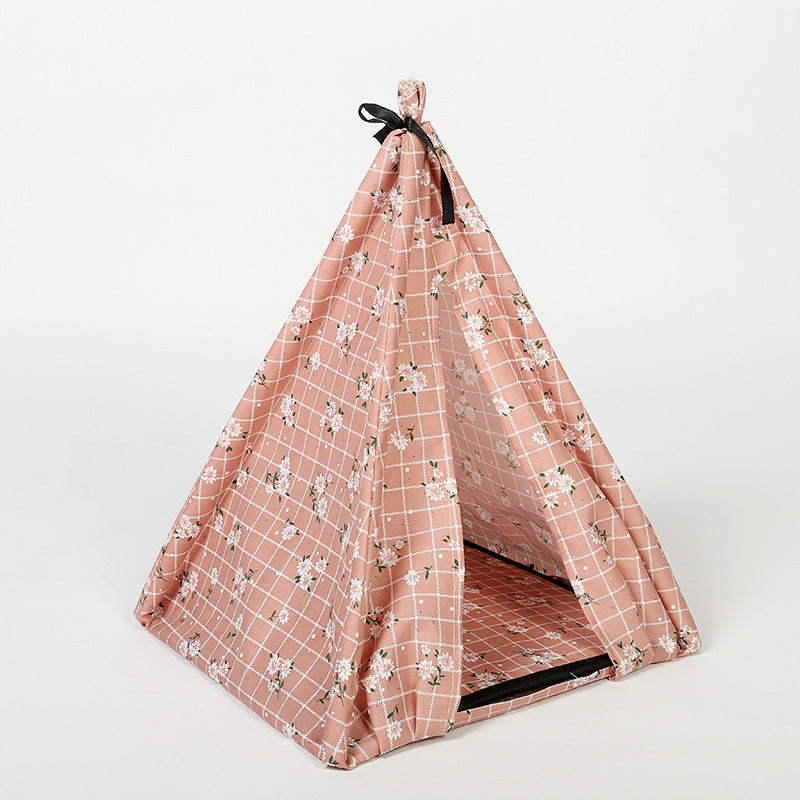 Foldable Pet Tent House with Mesh Windows