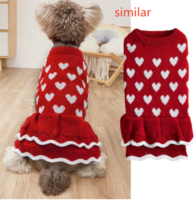 Festive Princess Sweater Dress for Dogs