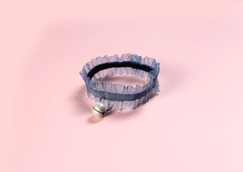 Velvet Lace Pet Collar with Bell