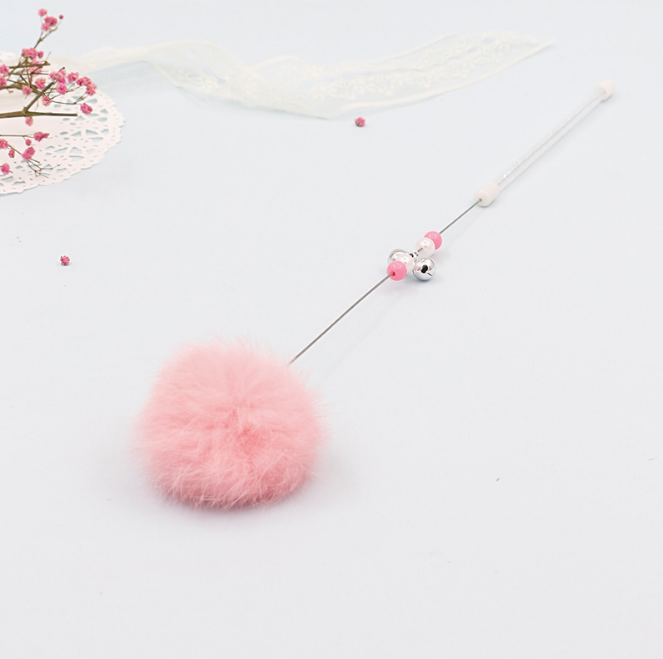 Pom-Pom Cat Teaser Wand with Bell