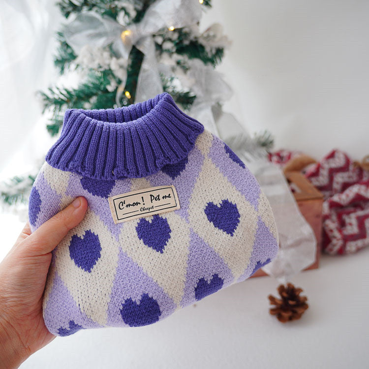 Christmas Heart Knit Sweater for Dogs & Cats