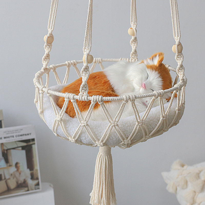Macrame Hanging Cat Hammock