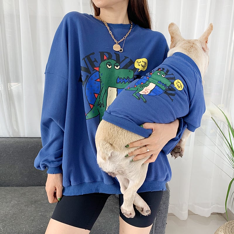 Matching Dinosaur Sweater for Dog & Owner