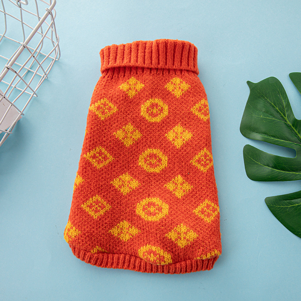 High-Neck Knit Sweater for Small & Medium Dogs