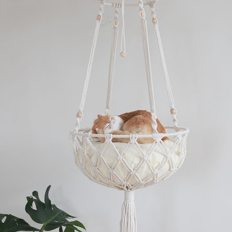 Macrame Hanging Cat Hammock