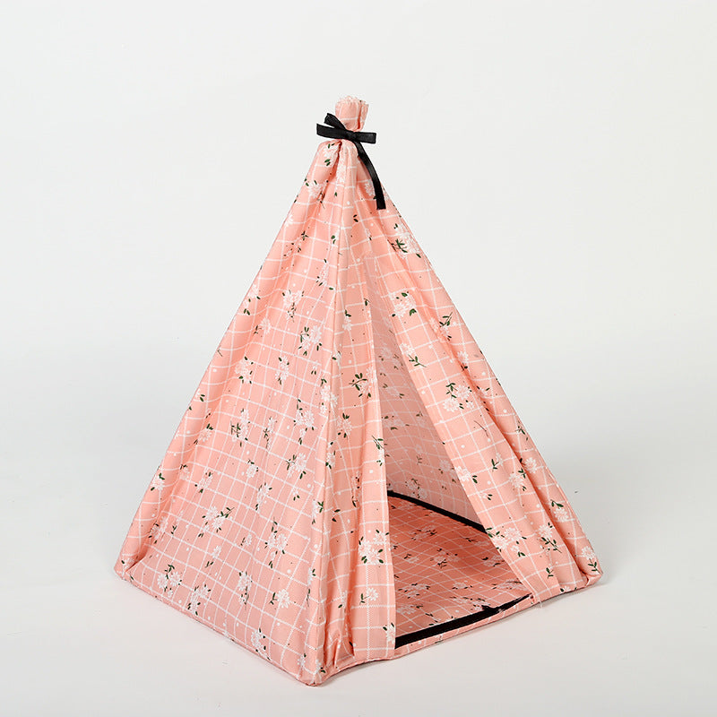 Foldable Pet Tent House with Mesh Windows